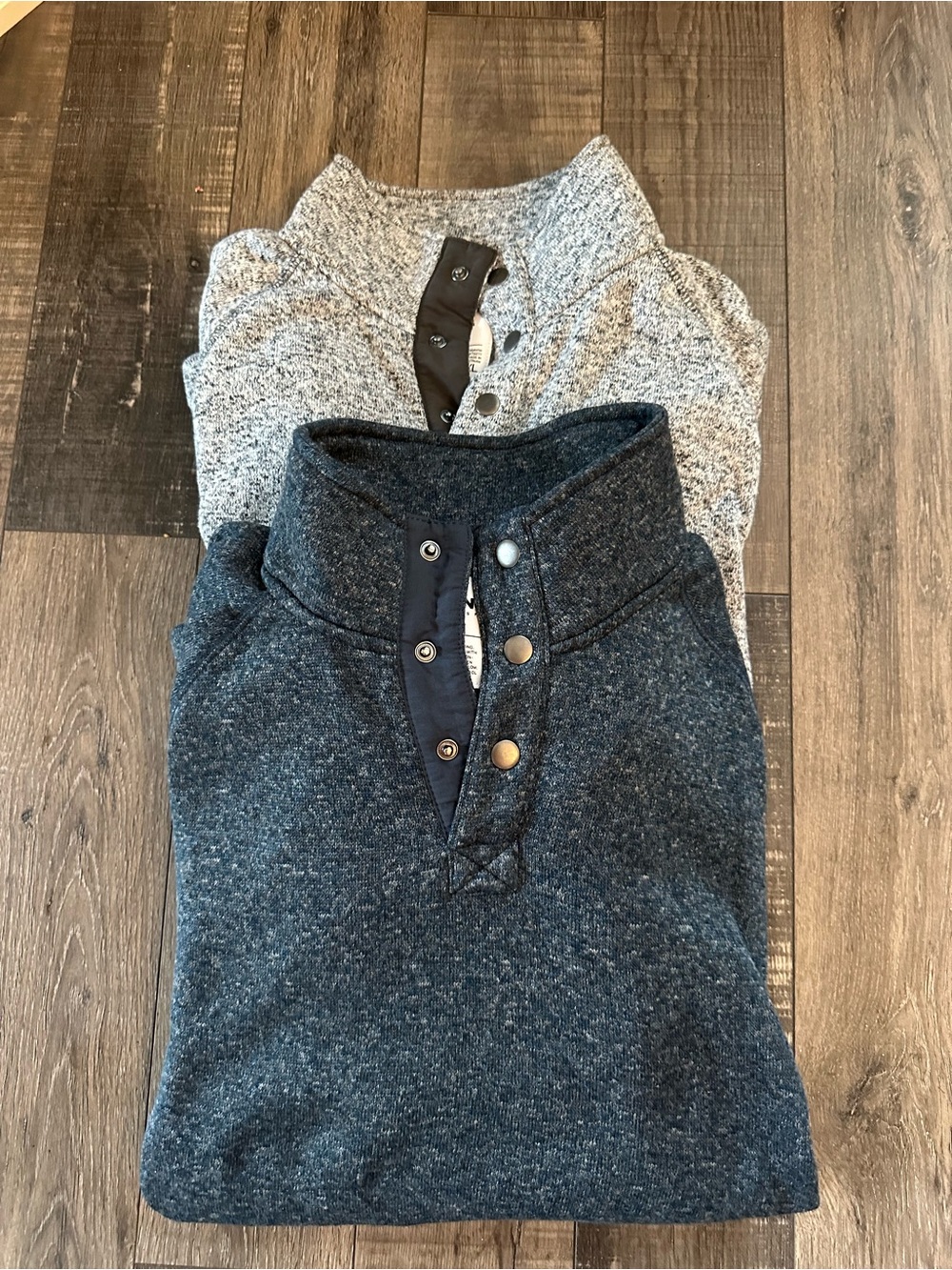 SONOMA Men's Sweater XXL Supersoft Fleece Pullover Lot Of 2 Grey & Blue